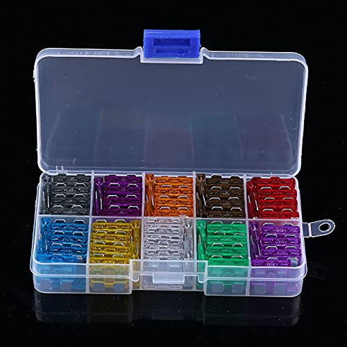 Tbest Car Kit, 100Pcs/Lot Surtido de fusibles de Hoja Mediana reemplazo para Auto Ligero y Duradero reemplazo para SUV Fusibles Kit 2A 3A 5A 7.5A 10A 15A 20A 25