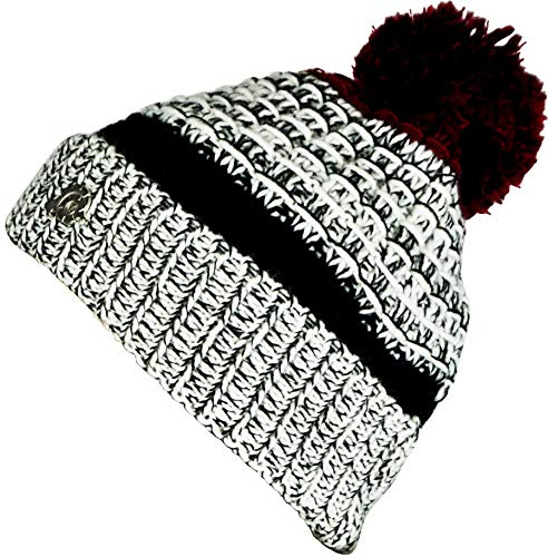 GUGGEN Mountain Wintermütze Mütze für Damen und Herren mit Bommel Strickmütze Bommelmütze Warme Classic Mützen Cap Mütze mit leichtem Fleecefutter K109