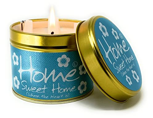 Lily Flame Home Sweet Home Scented Tin Candle - A Warm Welcome with Coconut and Vanilla - A Gift to Bring a Smile - Cruelty Free and Vegan Free