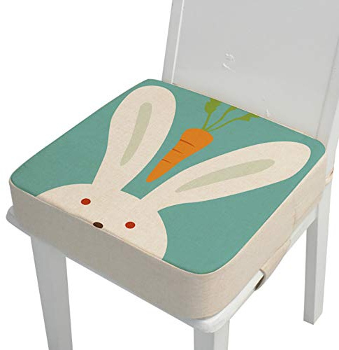 Kinder Sitzkissen Sitzerhöhung Stuhl, Fansu Baby Tragbar Sitzkissen Cartoon Design Quadratische Verstellbar Zerlegbar Kleinkinder Esszimmerstuhl ErhöHen Pad Esszimmer Boostersitze (Hase,40*40*10cm)