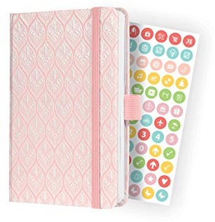 SIGEL J2308 Wochenkalender Jolie 2022 - Rose Lace - ca. A6 - rosa - Hardcover - 174 Seiten - mit vielen Infos und praktischen Stickern - FSC-zertifiziert - Terminplaner