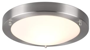 Badezimmer Deckenleuchten in Silber mit Opalglas IP44, Ø31,5cm