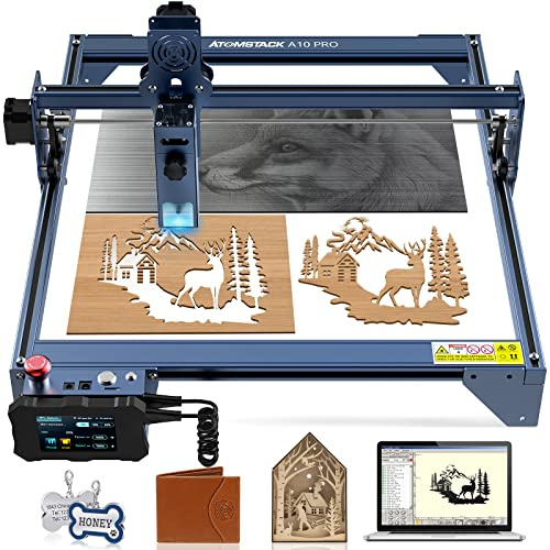 ATOMSTACK A10 PRO Lasergravurmaschine, 50 W hochpräziser CNC-Laserschnitt, 410 x 400 mm große Lasergravur, 10 W Laser, 0,08 mm Laserfokus