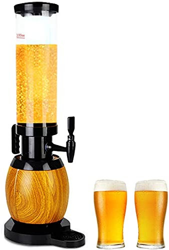 SXA Dispensador De Cerveza 3L Dispensador De Torre De Bebida con Tubo De Hielo Y Luces LED para Bares De Bares Restaurante Buffet