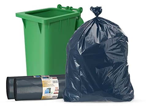 20 x 360L Blue Wheelie Bin Liners Heavy Duty 12kg - 70 Micron 100x125cm (2 Rolls of 10 Bags)