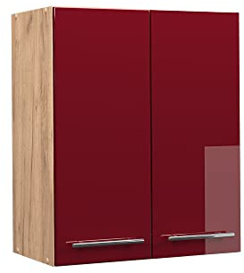 Vicco Hängeschrank Fame-Line, Bordeaux Hochglanz, 60 cm | MDF-Front · Soft-Close · 2 Einlegeböden · Metallgriffe · ✓ Praktischer Stauraum