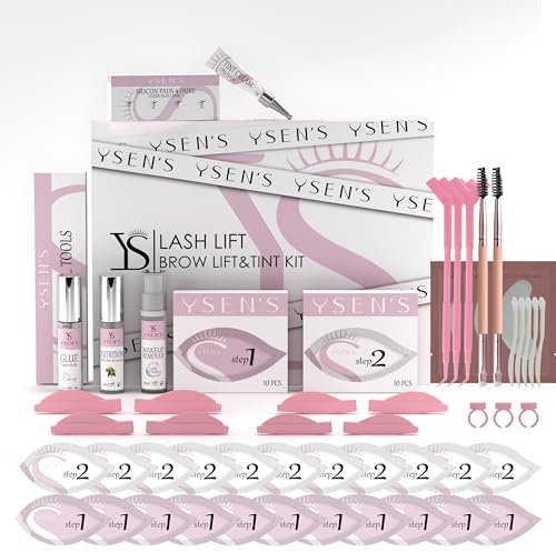 Ysen's wimpernlifting set, Brauenlaminierung und Tönungsset (Schwarz), Augenbrauen Lifting Set, Professionelles Komplettes, Hält 6-8 Wochen, Übergroße Geschenkbox, Geeignet für Salon & Heimgebrauch