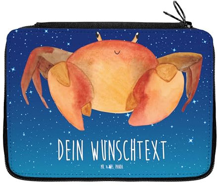 Mr. & Mrs. Panda Personalisierte Federmappe Sternzeichen Krebs - Geschenke, mit Namen, Krebse, Federmäppchen, Geburtstag Juli, PersonalisierteS, Stifte Etui, Juni, Krabbe, Meerestier, Stiftemappe