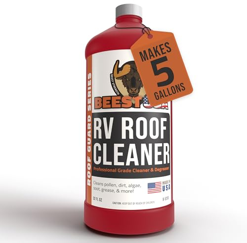 BEEST RV Roof Cleaner (32 Oz Super Concentrated Makes 5 gallons) - Roof Cleaner & Degreaser - Removes Dirt & Stains - Easy to Use - Best For Cleaning RVs, Campers, Trailer, Metal Building, Motorhomes