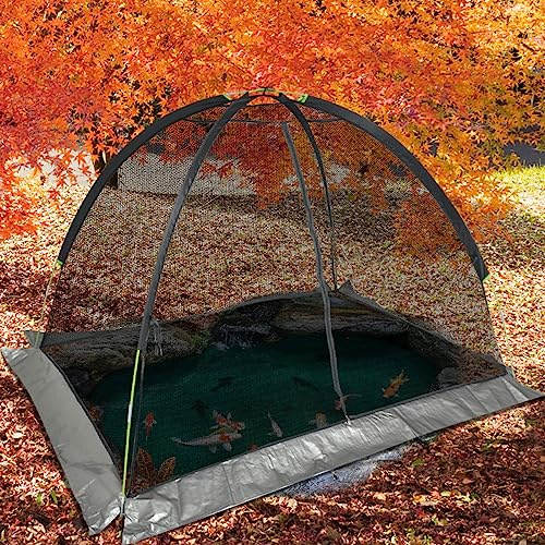 Pond Net Covers Dome for Outdoor Ponds 13X17FT Garden Winter Cover with Zipper & Stakes Premium Nylon Material Fish Pond Leaf Netting Cover Dome Net