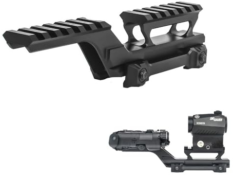 QIRUIMY Taktische Gruppe Typ Halterung Red Dot Riser Mount Scope Base 20mm Picatinny Rail Riser Scope Mount Optic Holographic Sight Halterung für Nachtsicht T1 T2 Optic Scope Sight (Schwarz)