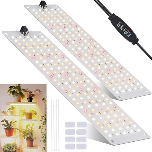 LATTCURE 2 Barre Lampada per Piante LED a Spettro Completo, 270 LEDs Grow Ligh, Luce di Crescita per Piante da Interno con Timer Automatico 3/6/12 H, 10 Tipi di luminosità per Mini Serra per Piantine