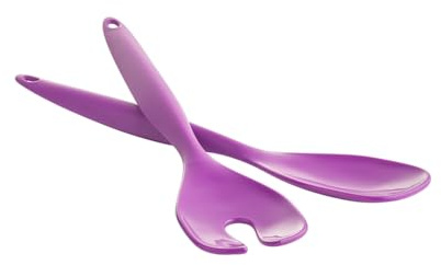 URBN-CHEF Lot de 2 couverts à salade en plastique coloré avec fourchette et cuillère