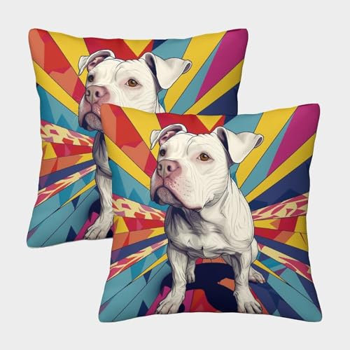 Französische Bulldoggege Kissenbezug 2er Set Outdoor Kissen Dekokissen Bulldogge Kissenbezüge Dekorative Super Bequemer Kissenhülle Für Garten Outdoor Sofa Wohnzimmer Zuhause Dekoration 45x45cm