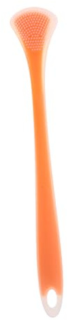 Healeved Raschietto per Lingua Portatile in Silicone e Nailon Arancione per Adulti, Compatto e Facile da Usare per Igiene Orale in Famiglia e Viaggi