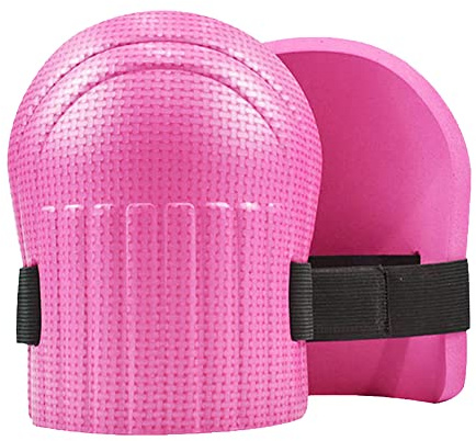 (1PCS) Professional Knee Pads for Work, Heavy Duty Gel Cushion and Foam Padding Knee Pads with Anti-Slip Straps and Easy-Fix Clips for Men, Women, Gardening, Flooring (Pink)