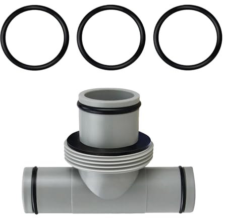 JAMSSOW Prolunga a T per connettore tubo da 38 mm a 32 mm, adattatore per piscina per Intex Bestway Coleman, prolunga connettore tubo flessibile (pezzo a T da 1,25 a 1,5)