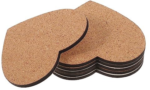 OKUMEYR 6piezas Posavasos De Corcho Antideslizantes Set De Aislantes para Bebidas Diseño Corazón Resistente Al Calor para Hogar y Oficina