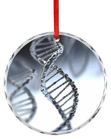 DNA-Kette, Foto-Weihnachtsdekoration, rund, Glas, personalisierbar, mit Loch, Weihnachtsanhänger für Zuhause, Dekoration, Winter, Weihnachten, hängende Ornamente, Dekoration, Handwerk, Geschenke
