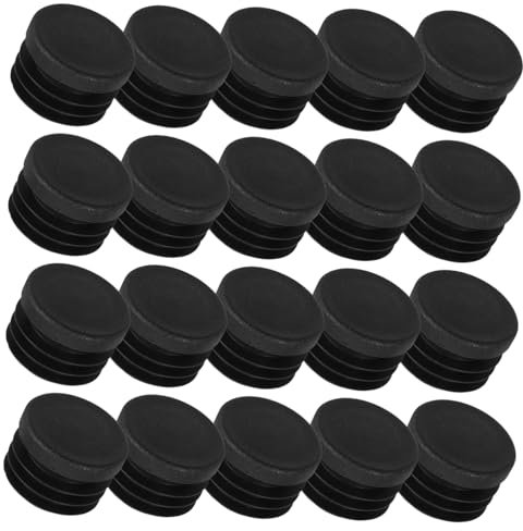 CANIGHT 20pcs Plastic Round Tube Plugs End Cap Covers Tubing Plug Fence Post Cap Chair Glide Antislip Design Easy Installation