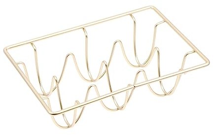 BUGUUYO Porta Huevos De Alambre De Metal Dorado, Rejilla Para Huevos Del Refrigerador, Almacenamiento Seguro Para Cocina y Comedor