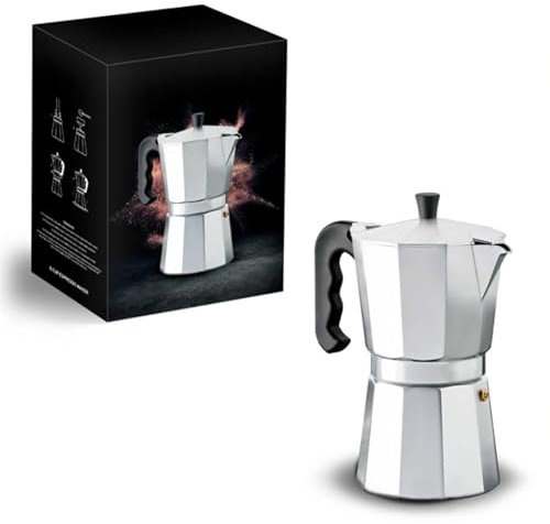 Straame Stovetop Espresso Maker Coffee Pot | Classic Moka Coffee Maker for Rich, Authentic Espresso |Easy to Use | Ideal for Home or Office Brewing (9 Cup)