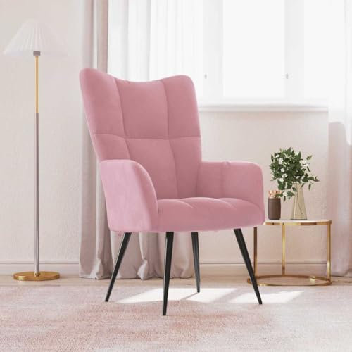 Myheimly Relaxsessel Sessel Polsterstuhl Stuhl Relaxstuhl Polstersessel Armsessel Ohrensessel Wohnzimmer Rosa Samt