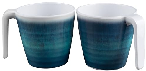 Jesolo Juego de 2 tazas de melamina (350ml apilables) color azul