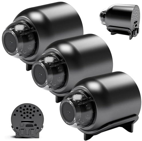 Jeorywoet Mini telecamera wireless, 3pcs Mini Eye Camera, 1080p HD Night Vision WiFi, Micro monitor ad angolo largo per il magazzino del negozio di case domestiche