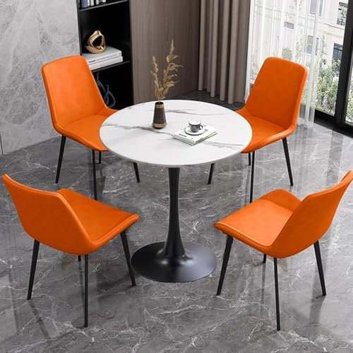 MESCXTY Konferenztisch, Esstisch-Set für 4 Personen, Couchtisch für Business-Konferenzräume, Schreibtisch für Führungskräfte, Konferenztische (Orange)