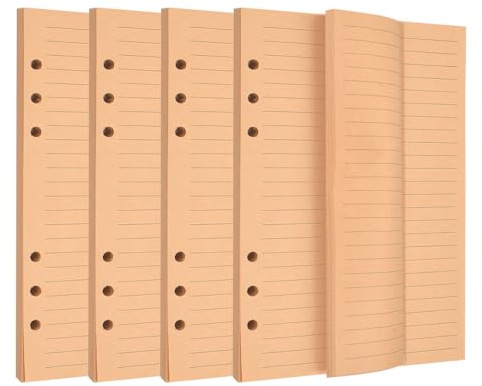Ulluthu 240 Blätter A5 Nachfüllpapier, Nachfüllbares Notizpapier 6 Löcher | Refill Paper Nachfülleinlagen A5 Liniertes Ringbucheinlagen für Notizbuch, Tagbuch, Planer, Malerei