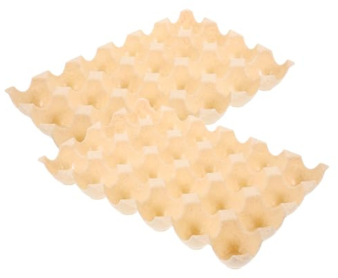 HOODANCOS Porta Uova per Frigorifero 2 Pezzi in Pp Beige, Design Impilabile e Scanalato, Resistente e Compatto per Organizzare Uova Fresche in Cucina