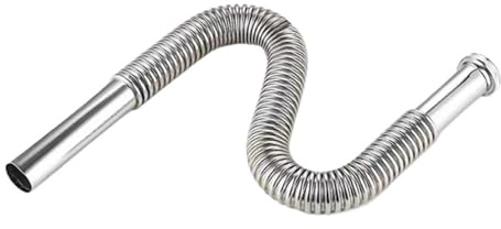 LIUCH Tubo di scarico for lavello da cucina universale antiodore, espandibile, flessibile, da 17 a 42 pollici, con sifone a S, for lavabo del bagno.(304 water pipe)