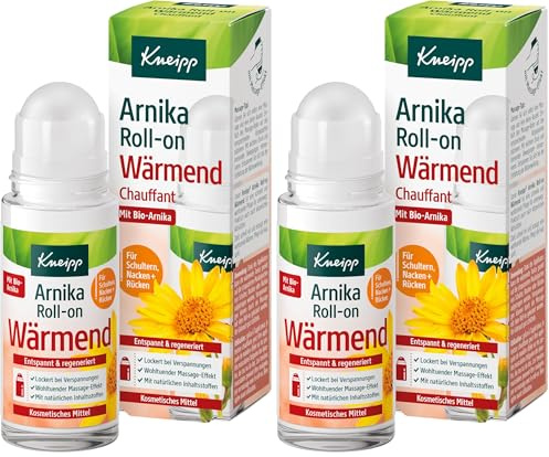 Kneipp Arnika Roll-on Wärmend - Massageroller lindert & lockert Verspannungen & Schmerzen im Nacken, in Schultern, Rücken & Muskeln - ideale Entspannung nach Sport & Arbeit Dank Wärmewirkung - 50ml