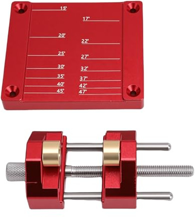 BONKZEBU Setter de ángulo de Afilado de Cincel, de Guía de Afilado Ajustable para Carpintería, Aleación de Aluminio Roja