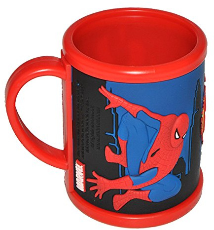 alles-meine.de GmbH 3-D Henkeltasse Spiderman groß - Trinktasse Tasse Kunststoff Amazing Spider Man Spinne Spider-Man für Jungen