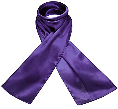 Foulard à nouer 100 % pure soie naturelle Tissu très léger et fin Doux pour la peau élégant et intemporel Touche finale luxueuse pour n'importe quelle tenue Unisexe - violet - taille unique