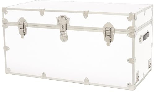 Rhino Trunk & Case Classic XXL Home Storage & College Trunk - 36x18x18, 1500+ lbs Capacity, Many Colors, Soft-Close Lid. USA Made Secure Dorm Furniture & Organization, Steamer Style Blanket Chest