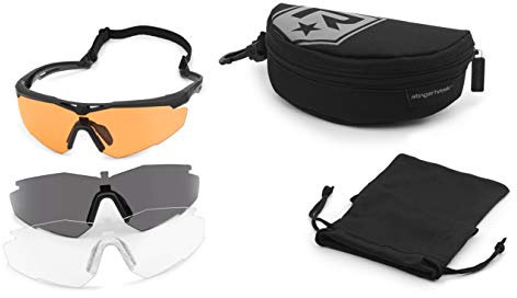 Revision Militaire StingerHawk Deluxe Vermillon Kit - Lunettes Anti-Buée, Tactique Militaire Balistique et Protection des Yeux