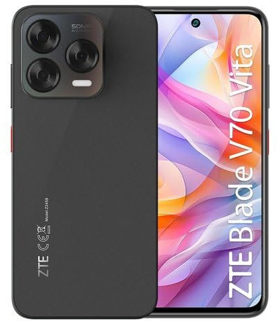 Smartphone ZTE BLADE V70 VITA Stone Grey - Smartphone 6.7HD+ 120Hz, 256GB di memoria, 20 GB RAM (8+12 RAM dinamica), Fotocamera AI 50MP,Android 14, Ricarica fast 22.5W, NFC