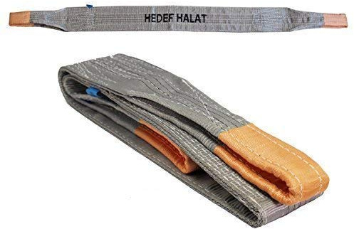 4 Tonnen Tragfähigkeit 5 Meter Länge Hebegurt Rundschlinge Hebeband Bergegurt aus Polyster mit Endschlaufen für Kran, Abschleppen Grau