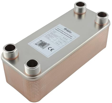 Edelstahl Plattenwärmetauscher B3-32-30 mit 4x 1 Zoll Anschluss – max. 175 kW, 12 m³/h Durchfluss für Heizung, Solar, Wärmepumpe