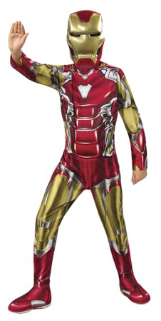 Rubies Disfraz Iron Man Endgame Clássico para niños, Jumpsuit impreso con cubrebotas y máscara, Oficial Marvel, Avengers para Carnaval, Halloween, Navidad y cumpleaños