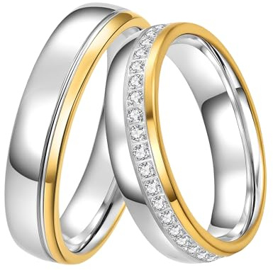 DOOSTI Partnerringe/Trauringe BICOLOR 925/- Silber – inkl. Gratis Gravur