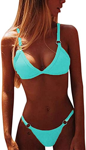 CheChury Costumi da Bagno Donna Mare Bikini Due Pezzi Push-up Reggiseno Imbottito Sportivi Bikini Brasiliano Triangolo Sexy Perizoma Soft Spiaggia Costumi Mare Bikini 2 Pezzi Swimwear