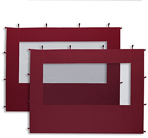 TOOLPORT 2 Seitenteile Seitenwände Seitenplanen Ersatzwände mit Panorama Fenster Falt Pavillon Faltpavillon Zelt dunkelrot