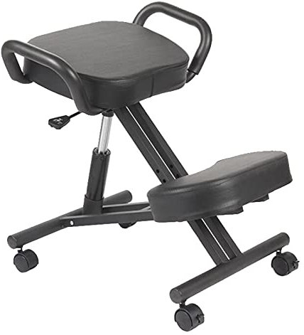 Ergonomischer Kniestuhl,Einstellbare Höhe Für Haltungskorrigierte Rückenschmerzen, Nackenschmerzen, Wirbelsäulenverspannungen, Dickes, Bequemes Kissen Für Zuhause Und Büro Black