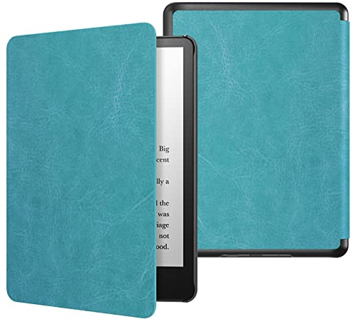 MoKo Hülle Kompatibel mit Kindle Paperwhite 11. Generation 2021, Dünne Leichte Tablet Schutzhülle mit Auto Schlaf/Aufwach PC Rücken für Kindle Paperwhite 6,8 Zoll, Signature Edition, Himmelblau