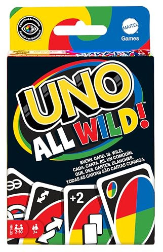 Mattel Games HHL33 - UNO All Wild Kartenspiel mit 112 Karten, Reisespiel, Kinderspiel, Familienspiel und Gesellschaftsspiel, ab 7 Jahren