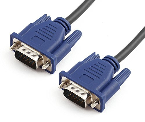 Ruilogod Office Computer Monitor 15 Pin VGA Vega al Cordón de Extensión Male Black Blue 4.6FT LARGO